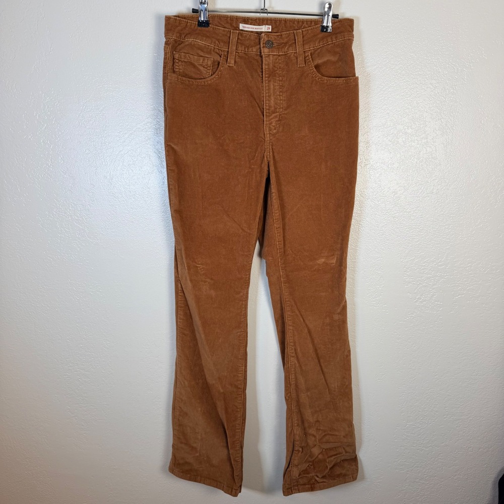 Levi's Womens 29x31 725 High Rise Bootcut Corduroy Pants Brown 90s Academia